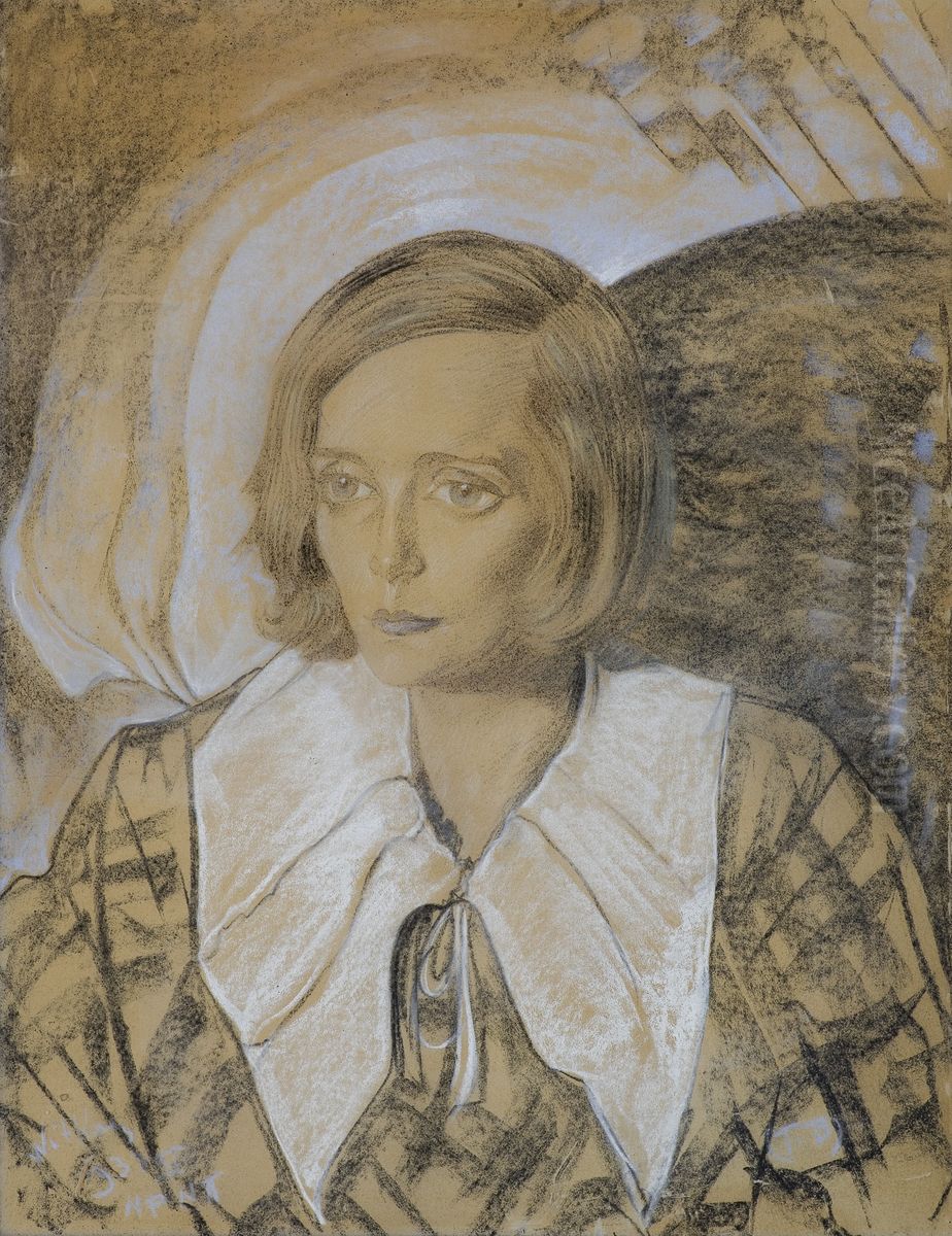 Portrait of Jadwiga Sobolewska Oil Painting by Stanislaw Ignacy Witkiewicz (Witkacy)