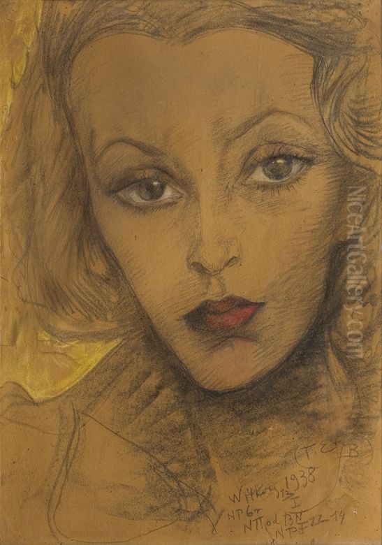 Portrait of Maria Dabrowiecka Oil Painting by Stanislaw Ignacy Witkiewicz (Witkacy)