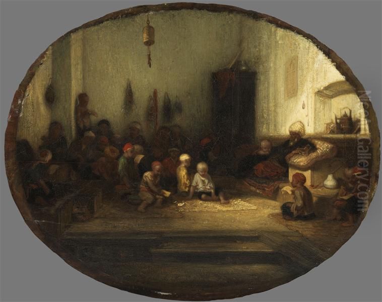 L'ecole turque Oil Painting by Alexandre-Gabriel Decamps