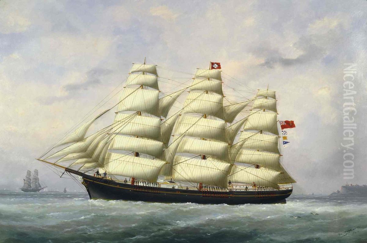 William D. Laurence, clipper de Maitland, 1874 Oil Painting by Edouard Adam