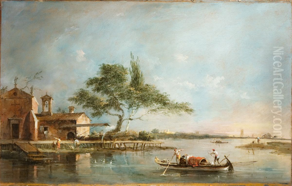 The Isola della Madonnetta on the Lagoon of Venice Oil Painting by Francesco Guardi