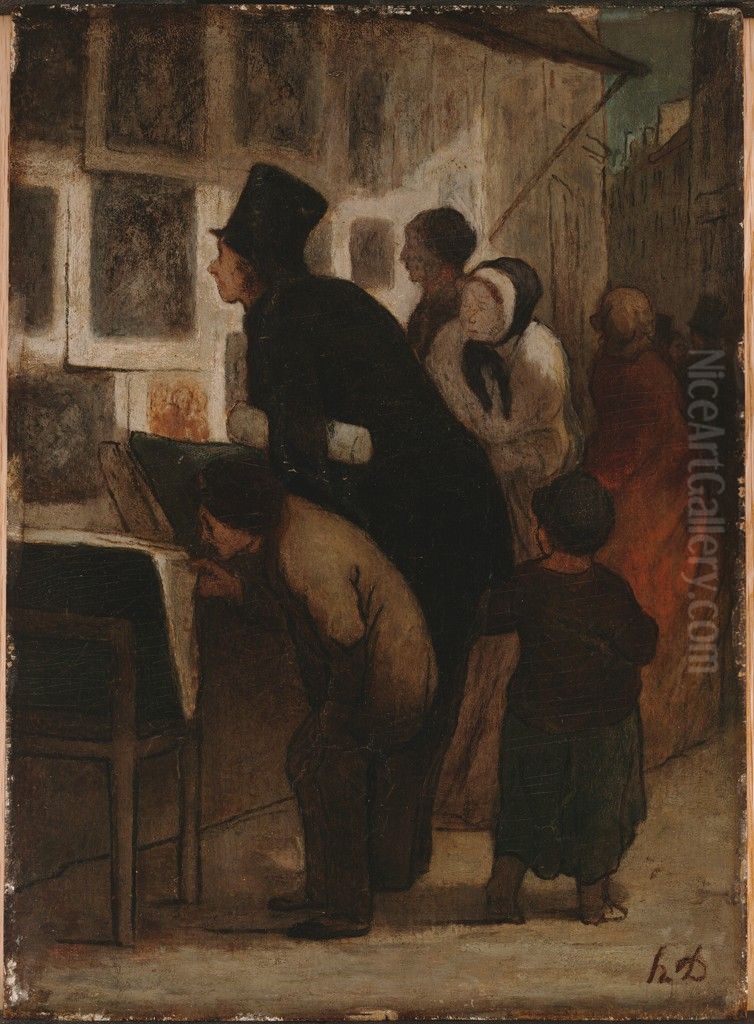 The Print Amateur Oil Painting by Honore Daumier