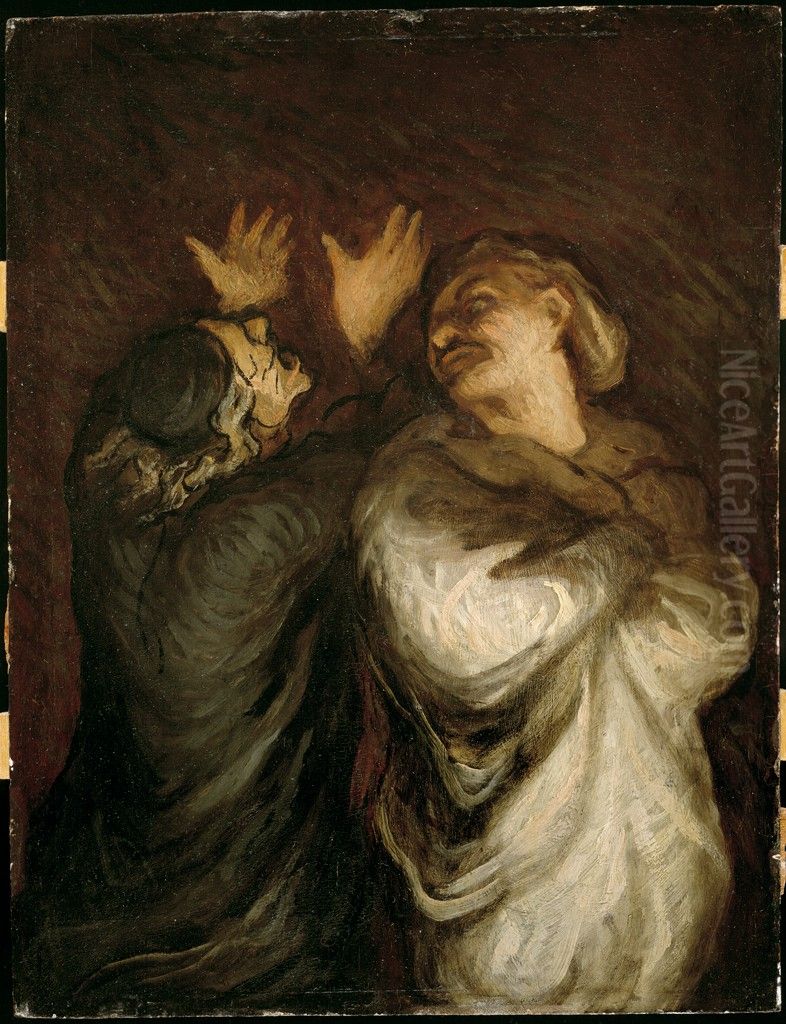 Scapin Oil Painting by Honore Daumier