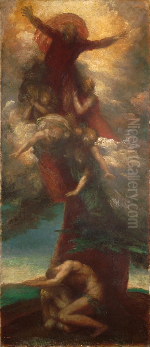 The Denunciation of Adam and Eve Oil Painting by George Frederic Watts