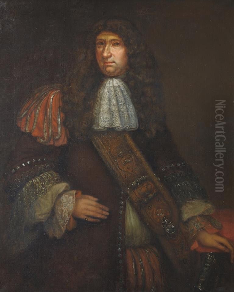 Portrait of a Man, probably Sir George Downing (1624-1684), after Thomas Smith (d. 1691) Oil Painting by Robert M. Pratt
