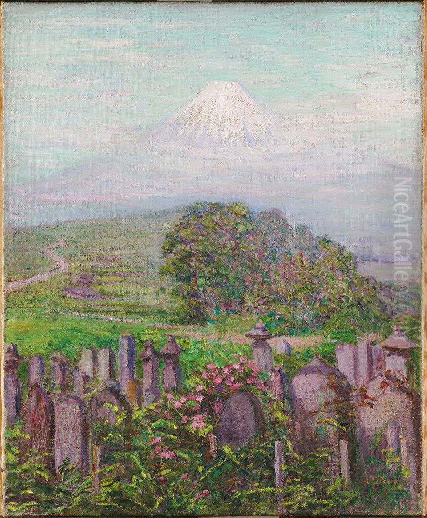 Mt. Fuji with Gravestones Oil Painting by Lilla Calbot Perry