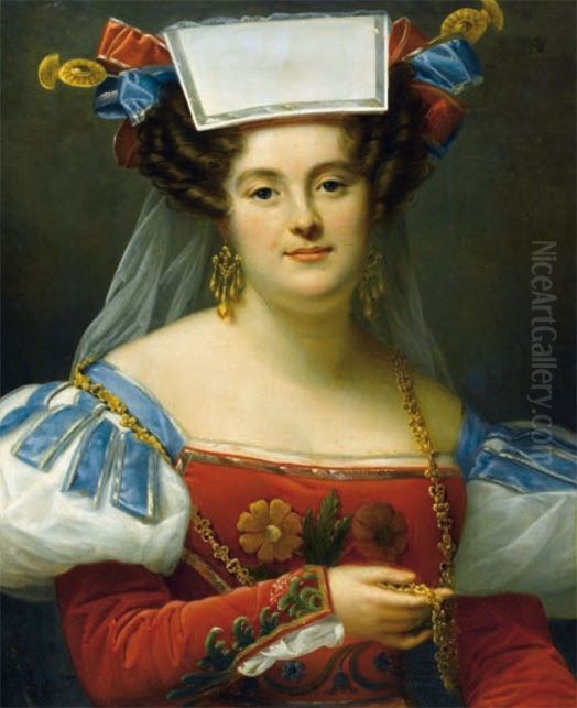 Mlle Prevost de l'Opera Comique Oil Painting by Adele Romany