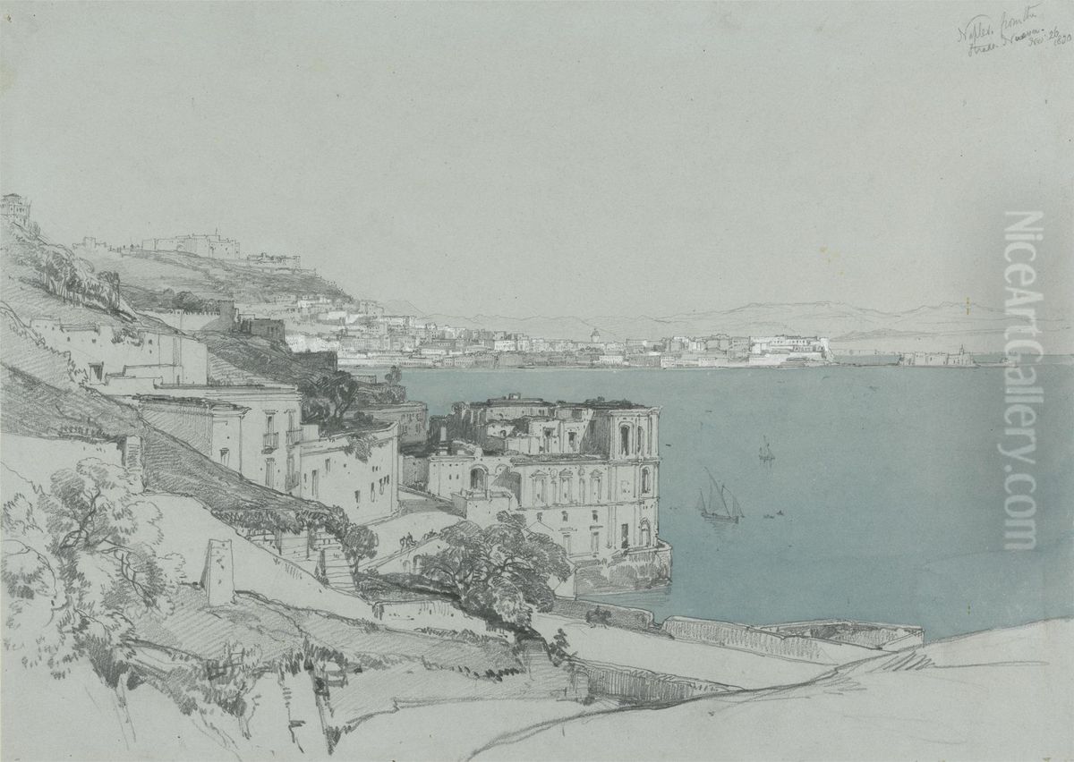 Naples from the Strada Nouva, Nov.26, 1830 Oil Painting by James Duffield Harding