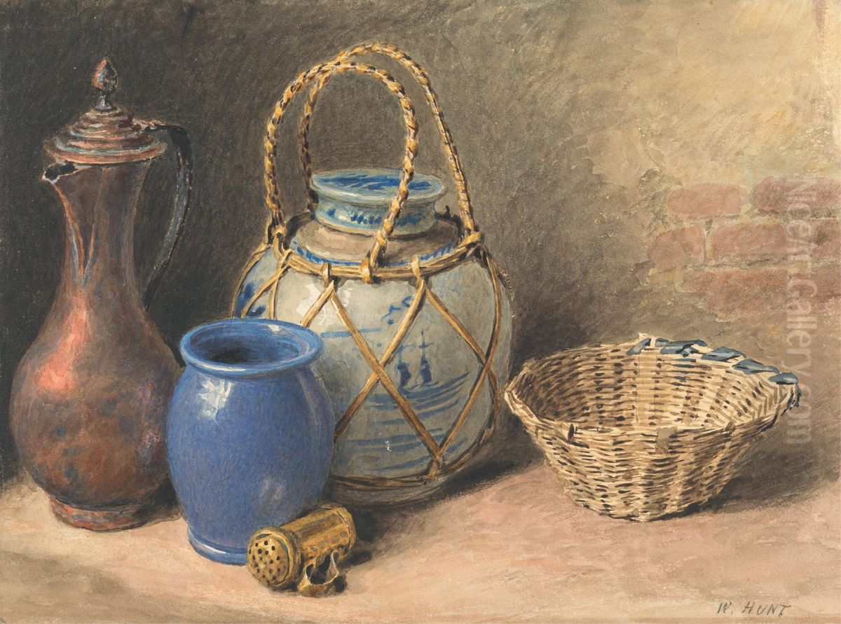 Still Life with a Ginger Jar Oil Painting by William Henry Hunt