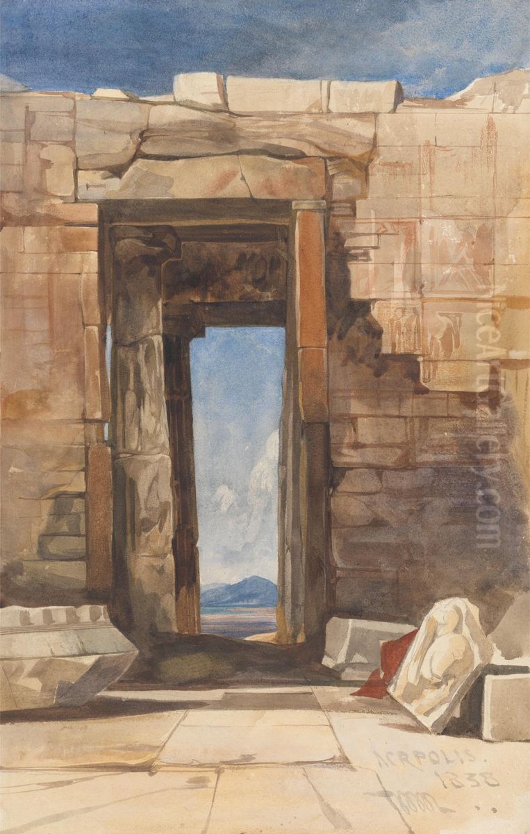 A Doorway in the Acropolis, Athens Oil Painting by William James Muller