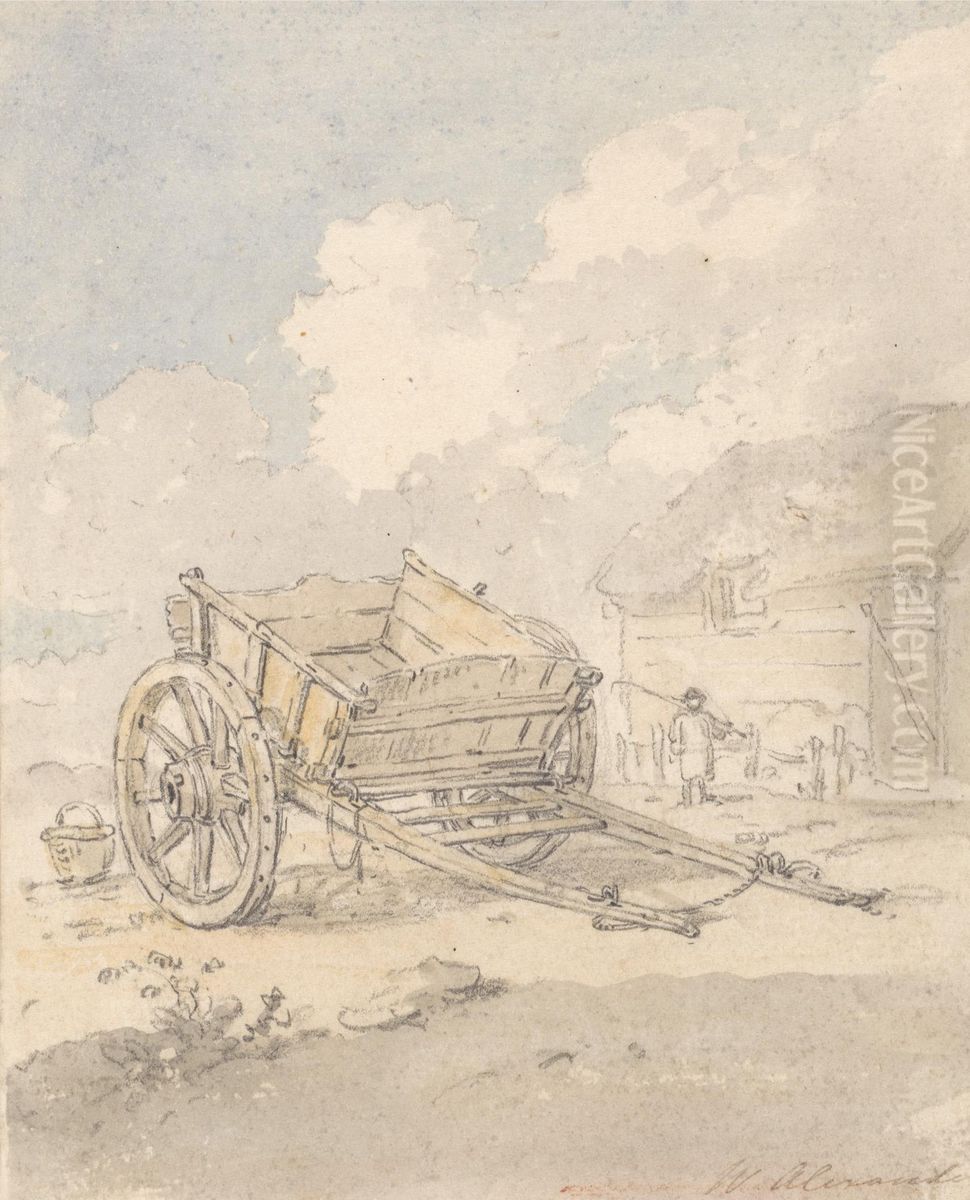 Study of a Farm Cart Oil Painting by William Alexander