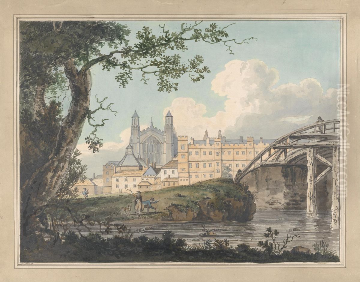 Eton College from Datchet Road Oil Painting by Thomas Girtin