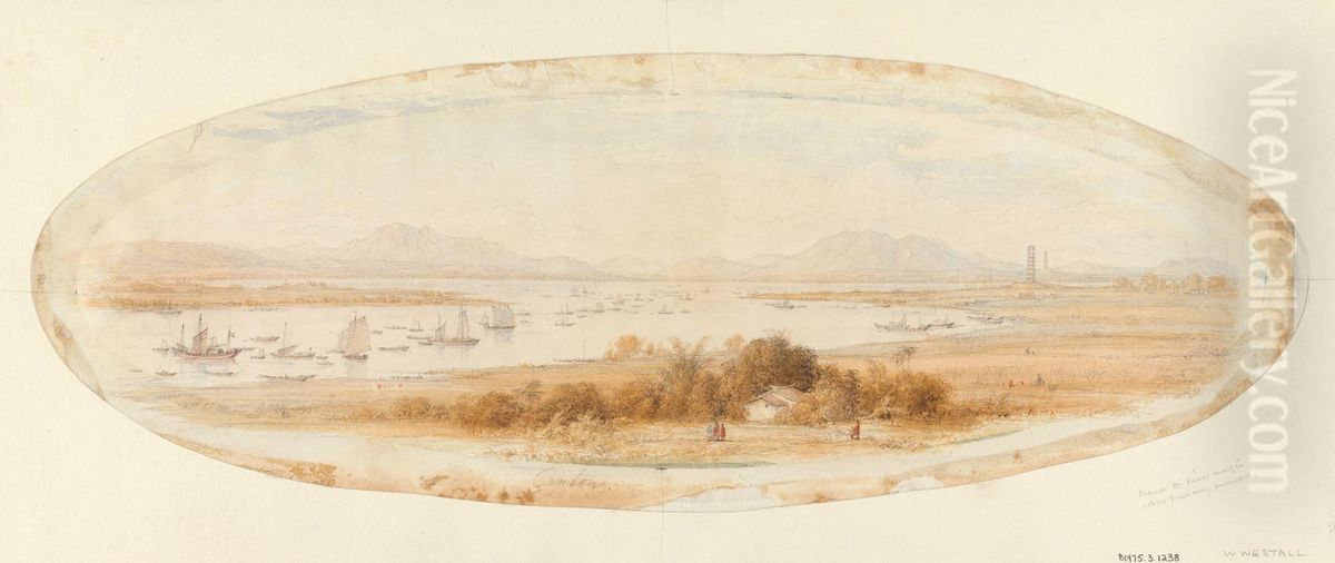 Whampoa and the Canton River Oil Painting by William Westall