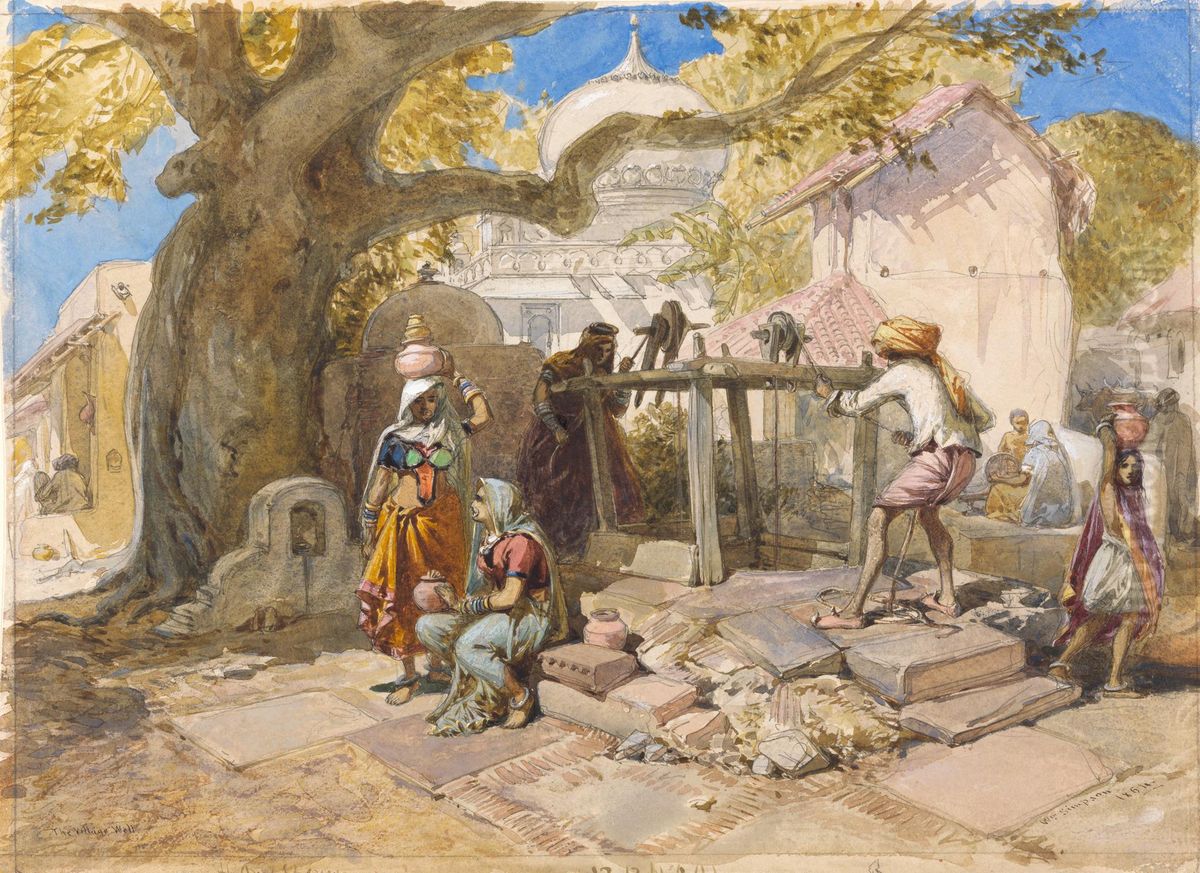 The Village Well Oil Painting by William Simpson