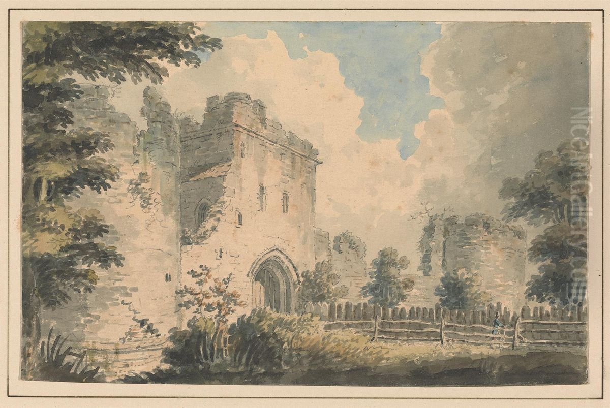 The Keep, Porchester Castle Oil Painting by Edward Dayes