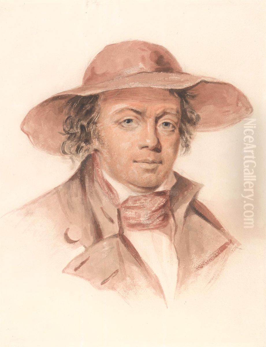 Man in a Brimmed Hat Oil Painting by Luke Clennell