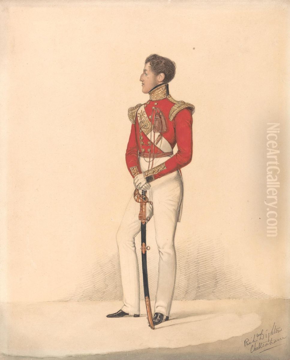 Lord Henry Charles Capel Somerset, 5th Light Infantry - Cheltenham Oil Painting by Richard Dighton the younger