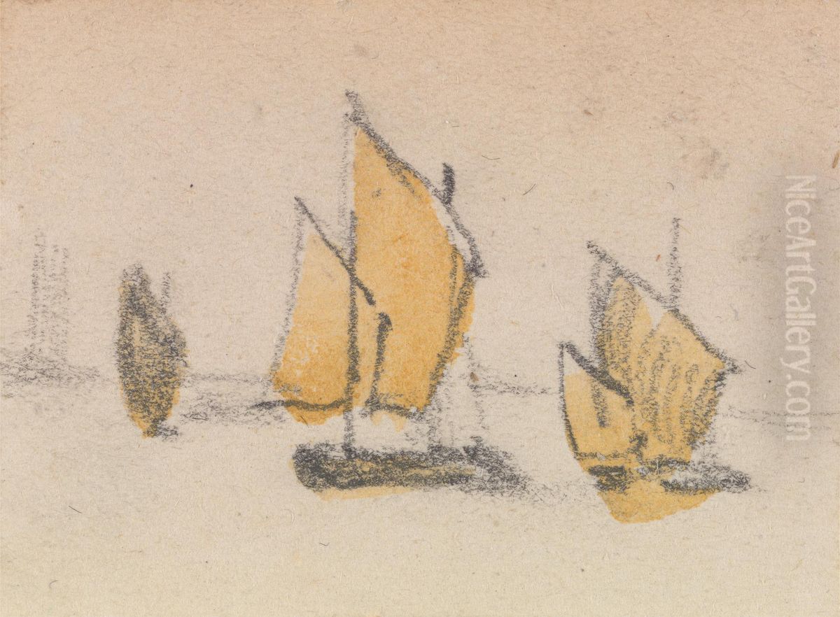 One of a Group of Three Studies on the Venetian Logoon Oil Painting by Myles Birket Foster