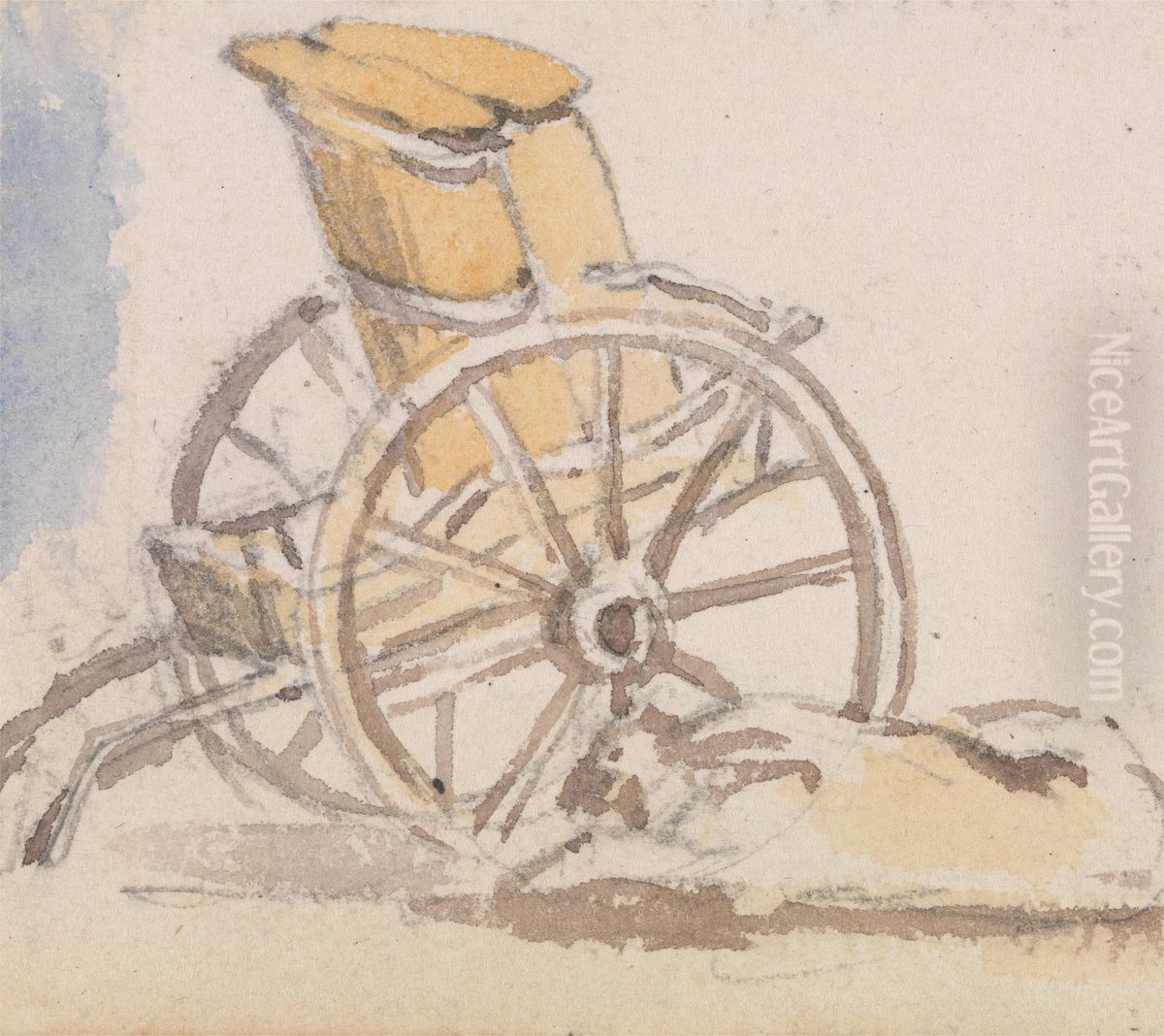 The Watercart Oil Painting by Myles Birket Foster