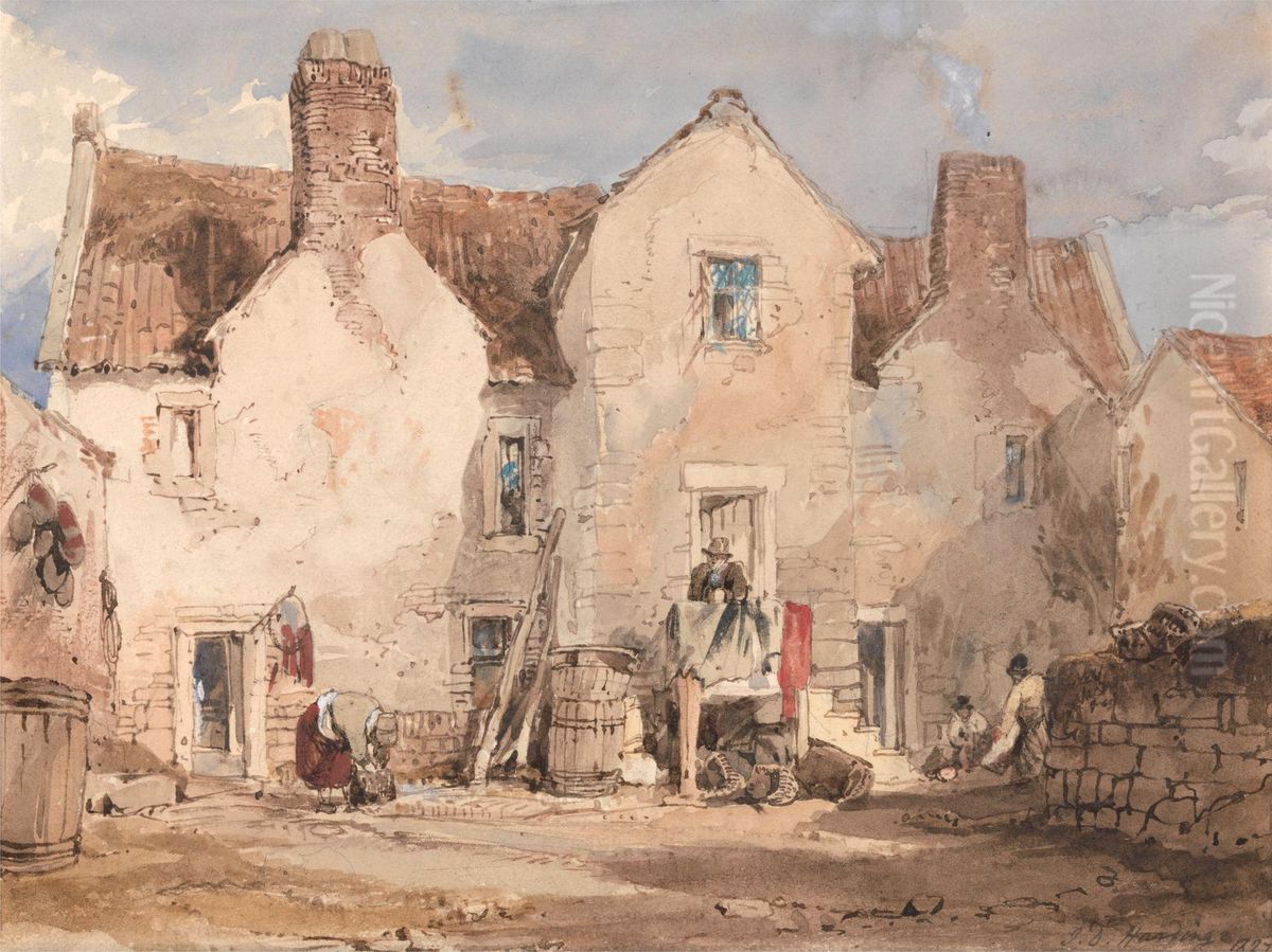 Fishermen's Houses at Sculcoats near Hull, Yorkshire Oil Painting by James Duffield Harding