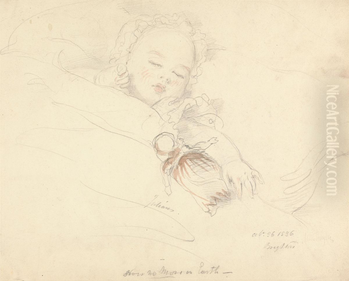 Julian Hayter, the Artist's Daughter Oil Painting by John Hayter