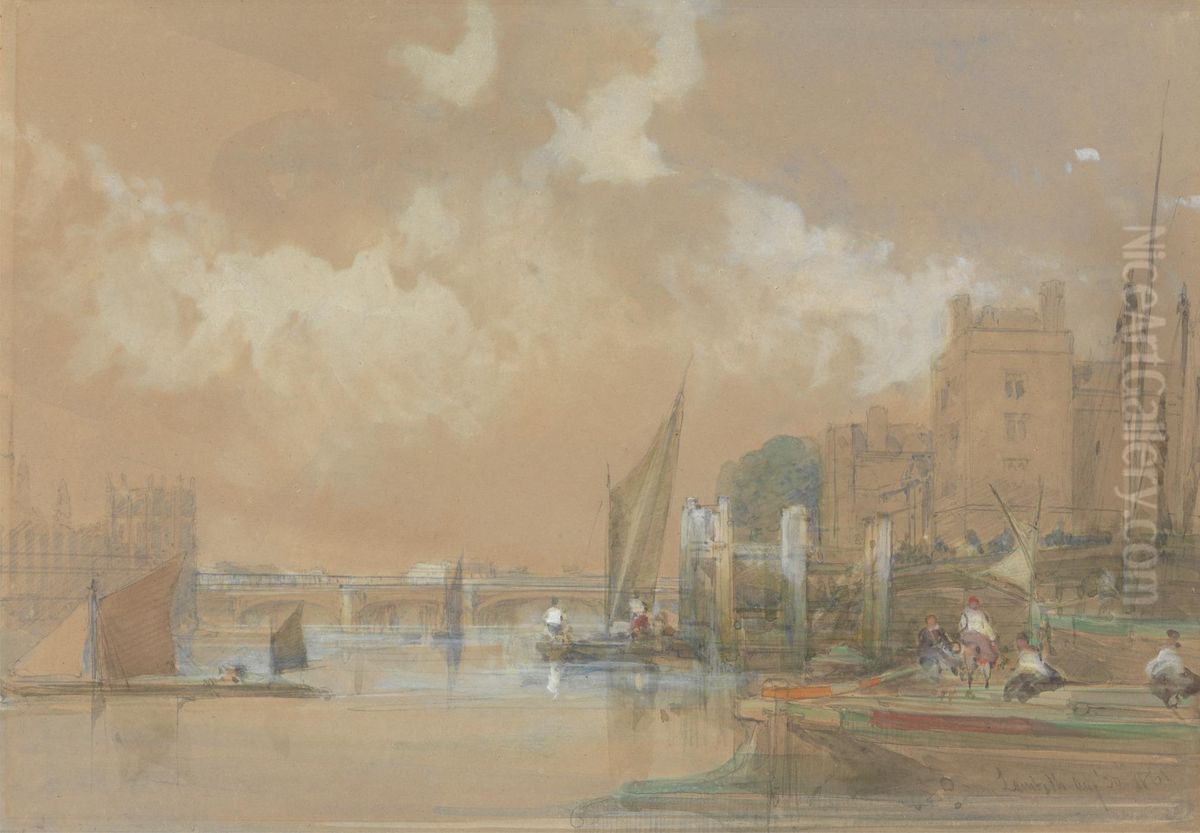 Lambeth Oil Painting by David Roberts