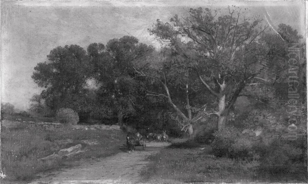 Country Road Oil Painting by Samuel Colman