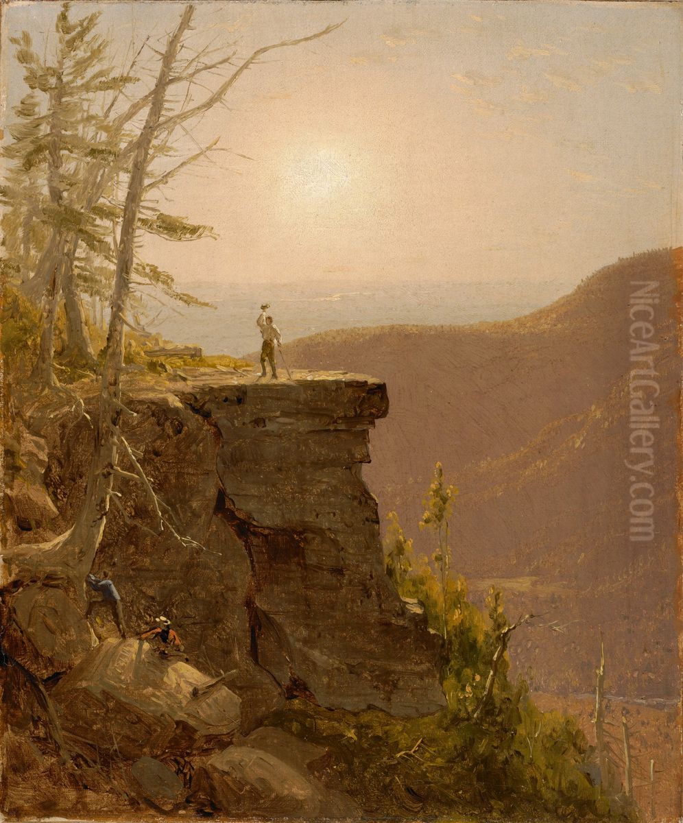 A Ledge on South Mountain, in the Catskills Oil Painting by Sanford Robinson Gifford