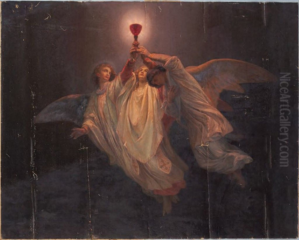 The Holy Grail Oil Painting by Johannes Adam Simon Oertel