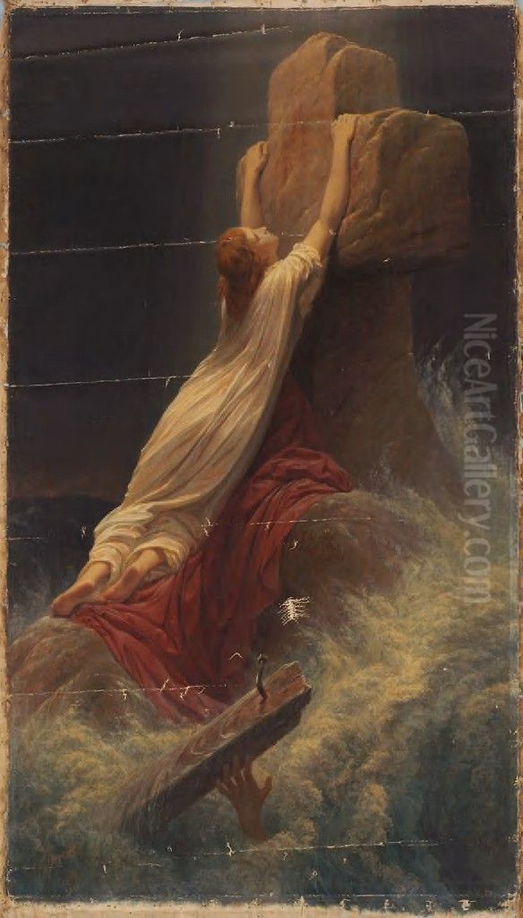 Rock of Ages Oil Painting by Johannes Adam Simon Oertel