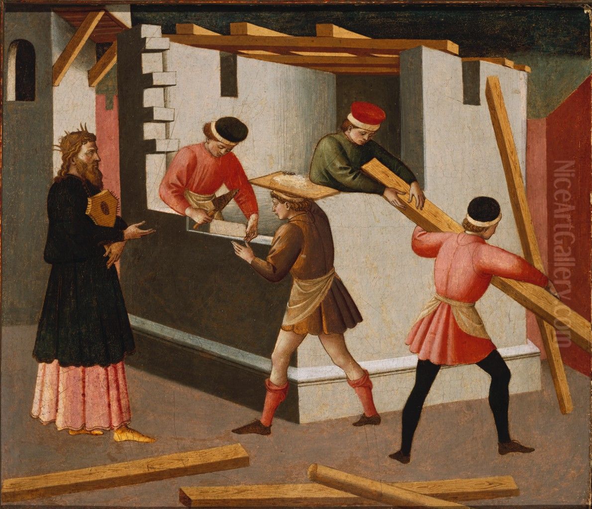 The Construction of the Temple of Jerusalem Oil Painting by Pesellino