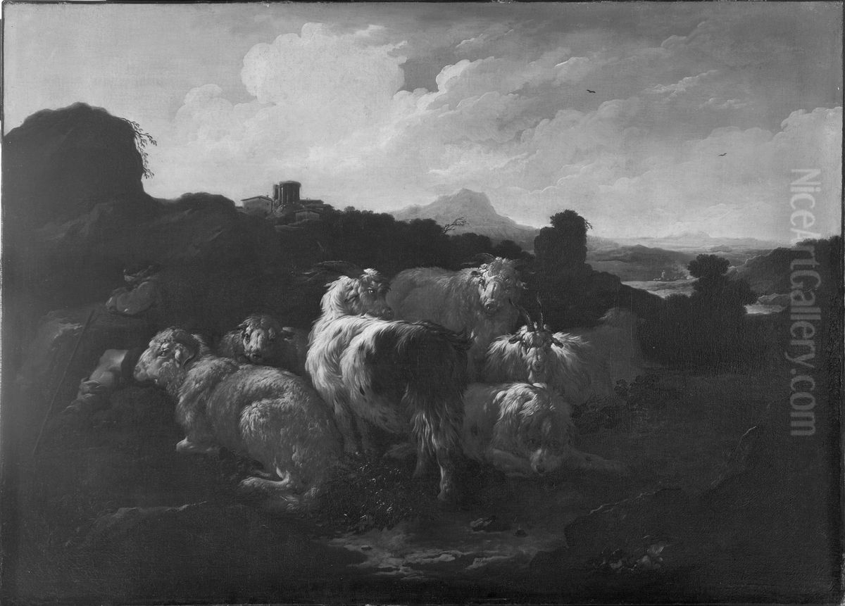 Landscape with Sheep Oil Painting by Philipp Peter Roos