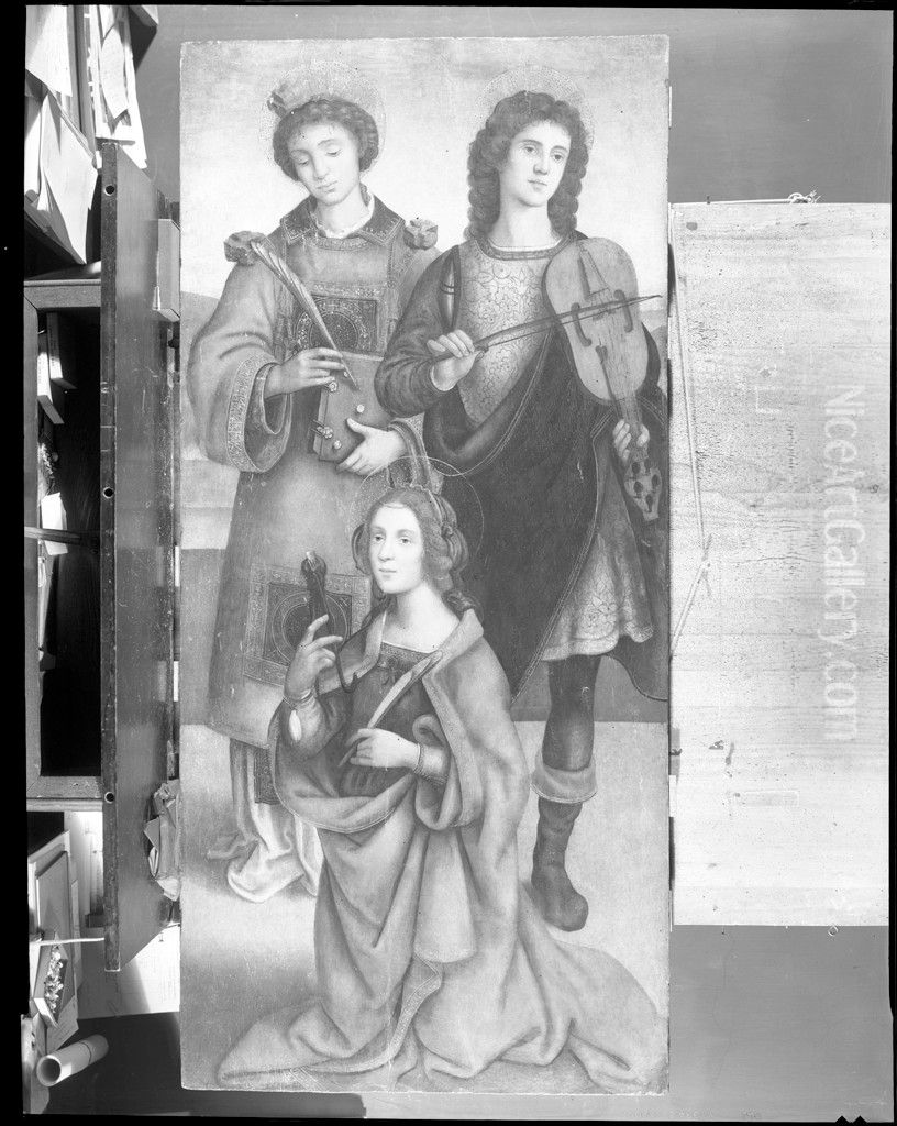 Saints Stephen, Genesio and Apollonia Oil Painting by Raffaellino del Garbo