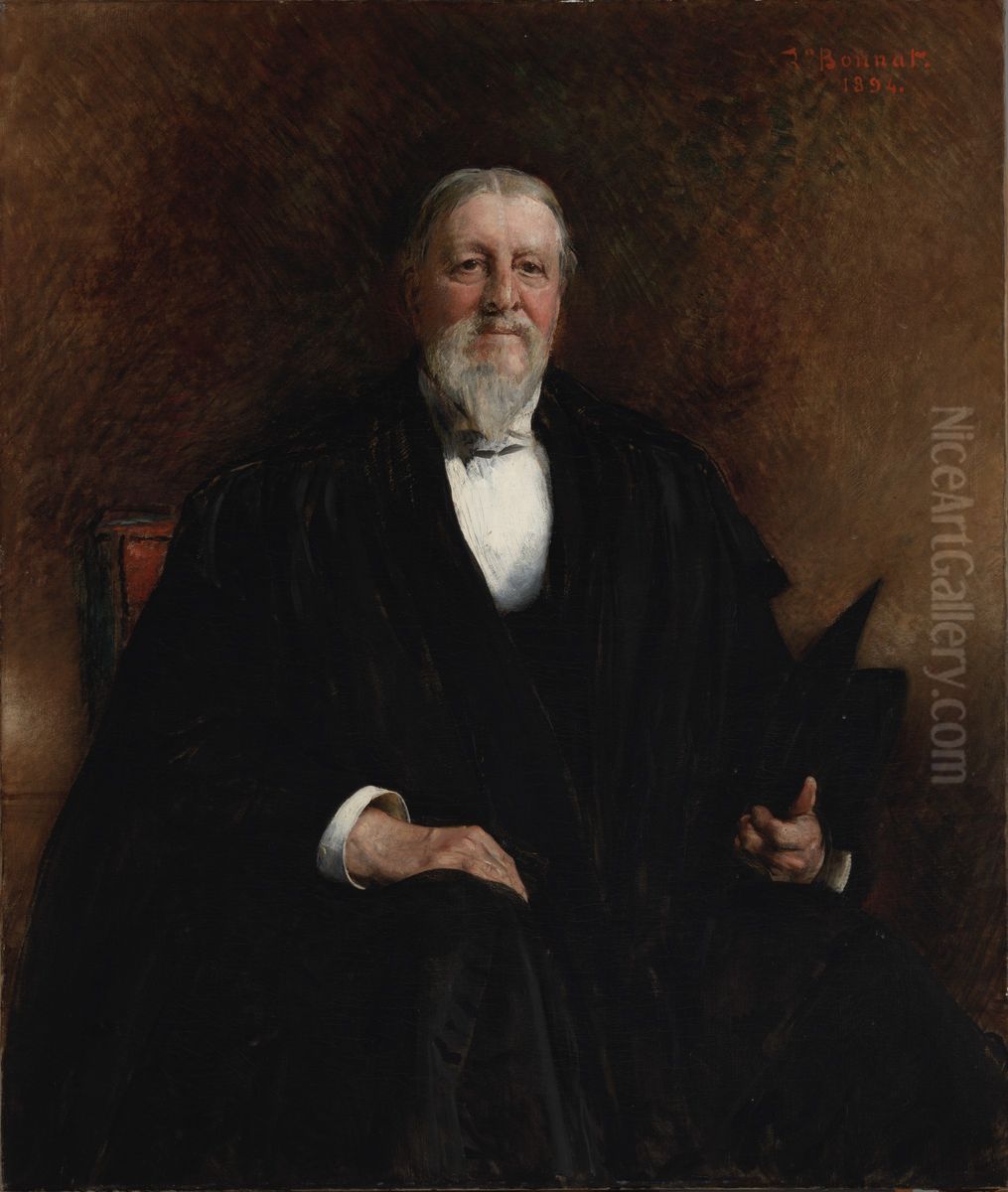 George Martin Lane (1823-1897) Oil Painting by Leon Bonnat