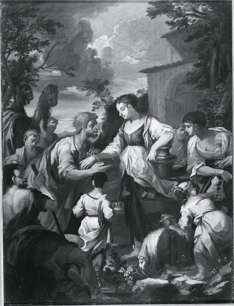 Rebecca at the Well with Abraham's Servant Oil Painting by Giovanni Camillo Sagrestani