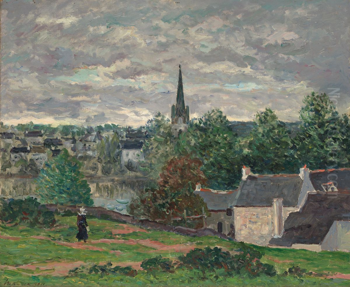 The Village of Rosporden (Finistere) Oil Painting by Maxime Maufra