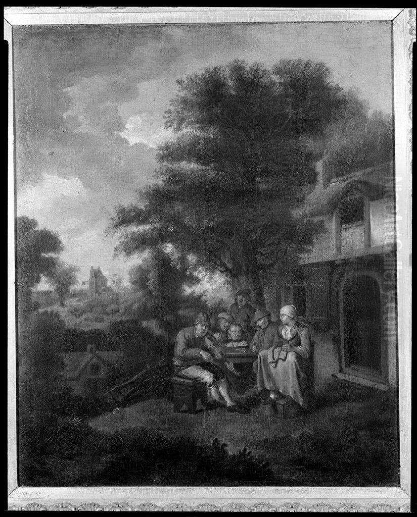 Peasant Scene Oil Painting by Egbert Van Heemskerck