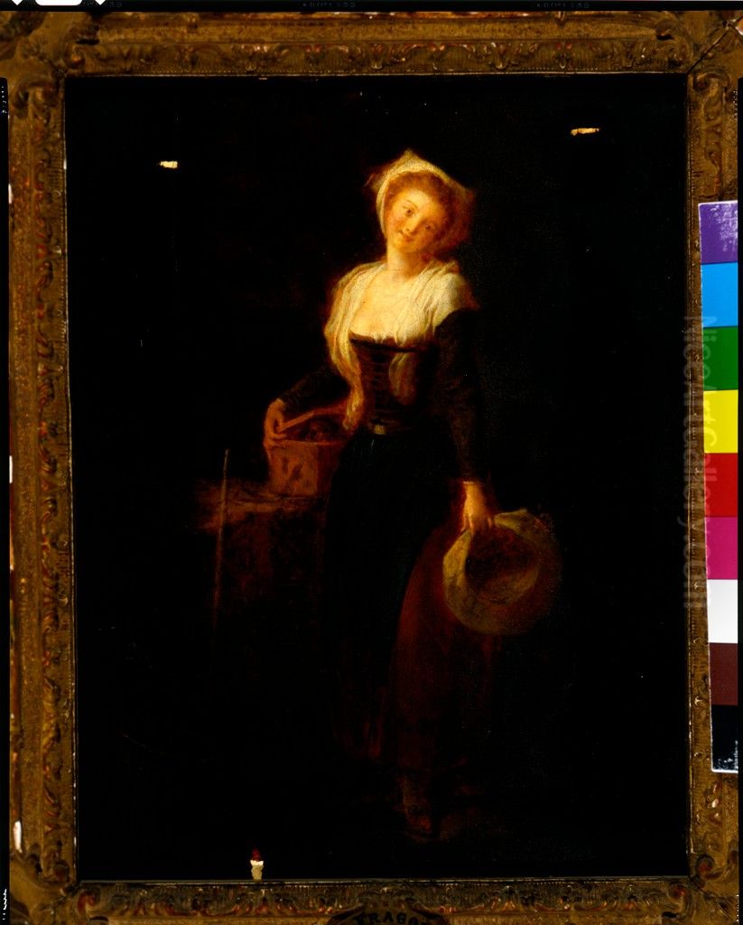 Young Girl with a Marmot Oil Painting by Jean-Honore Fragonard