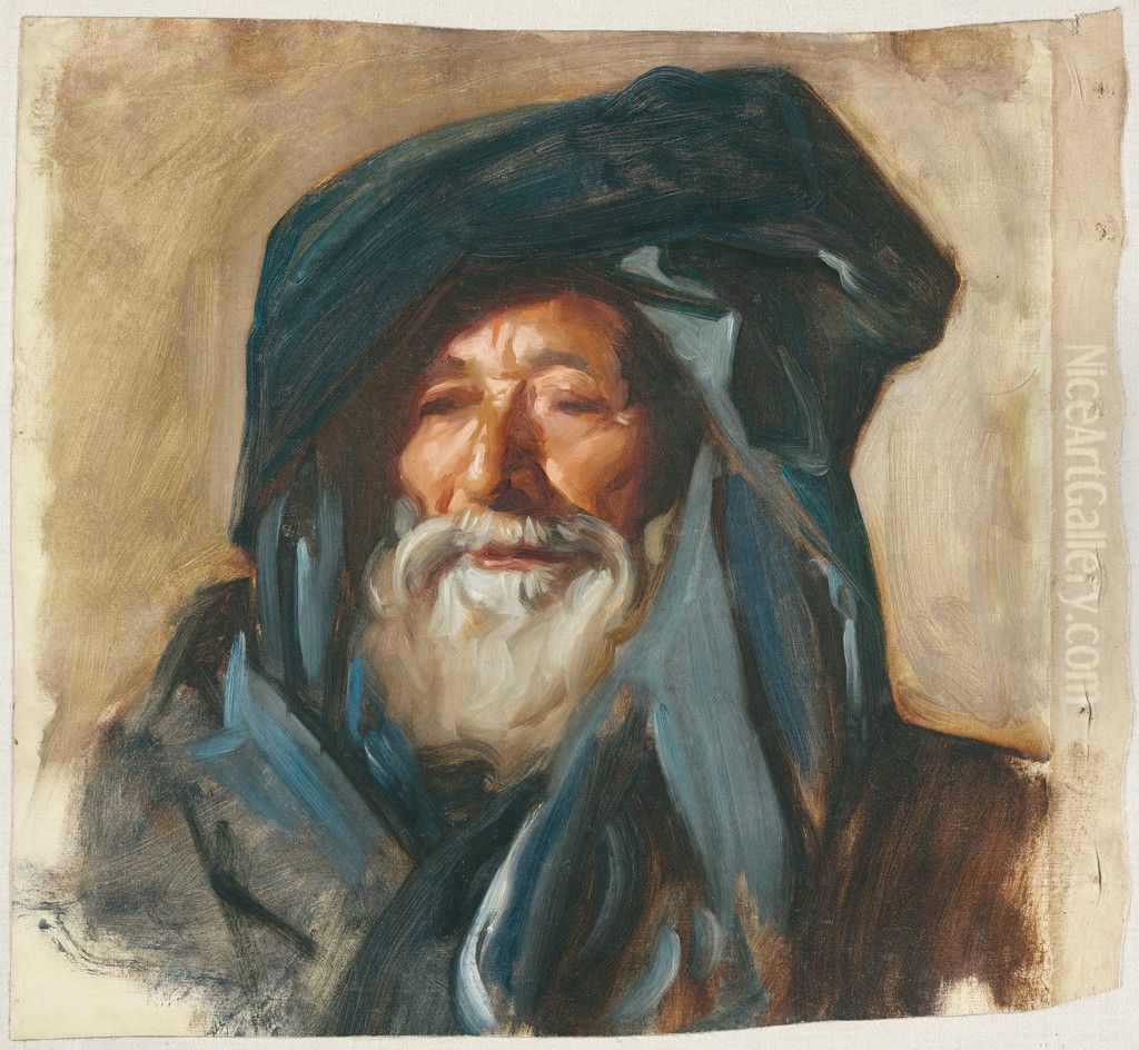 Old Man with a Dark Mantle Oil Painting by John Singer Sargent