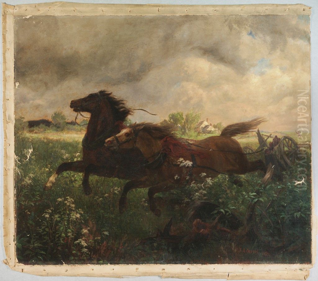 Runaways Oil Painting by Johannes Adam Simon Oertel