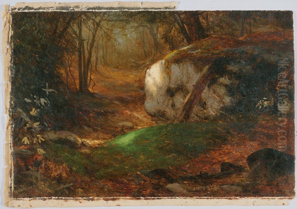 Mossy Bank Oil Painting by Jervis McEntee