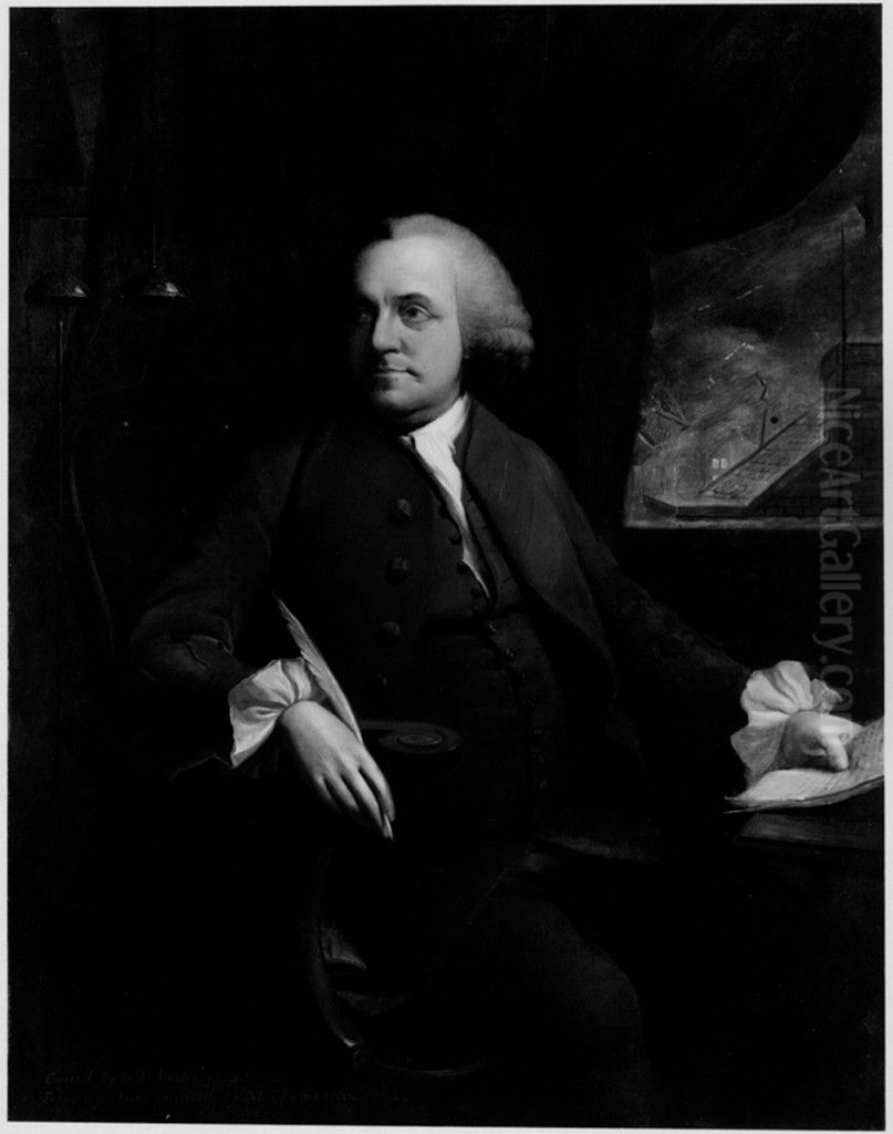 Benjamin Franklin (1706-1790), after Mason Chamberlin (1727-1787) Oil Painting by George Dunlop, R.A., Leslie