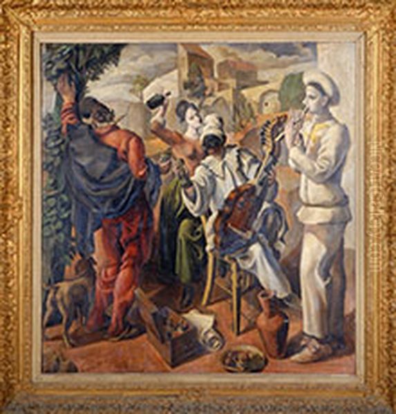 La Commedia dell'arte Oil Painting by Mariano Andreu