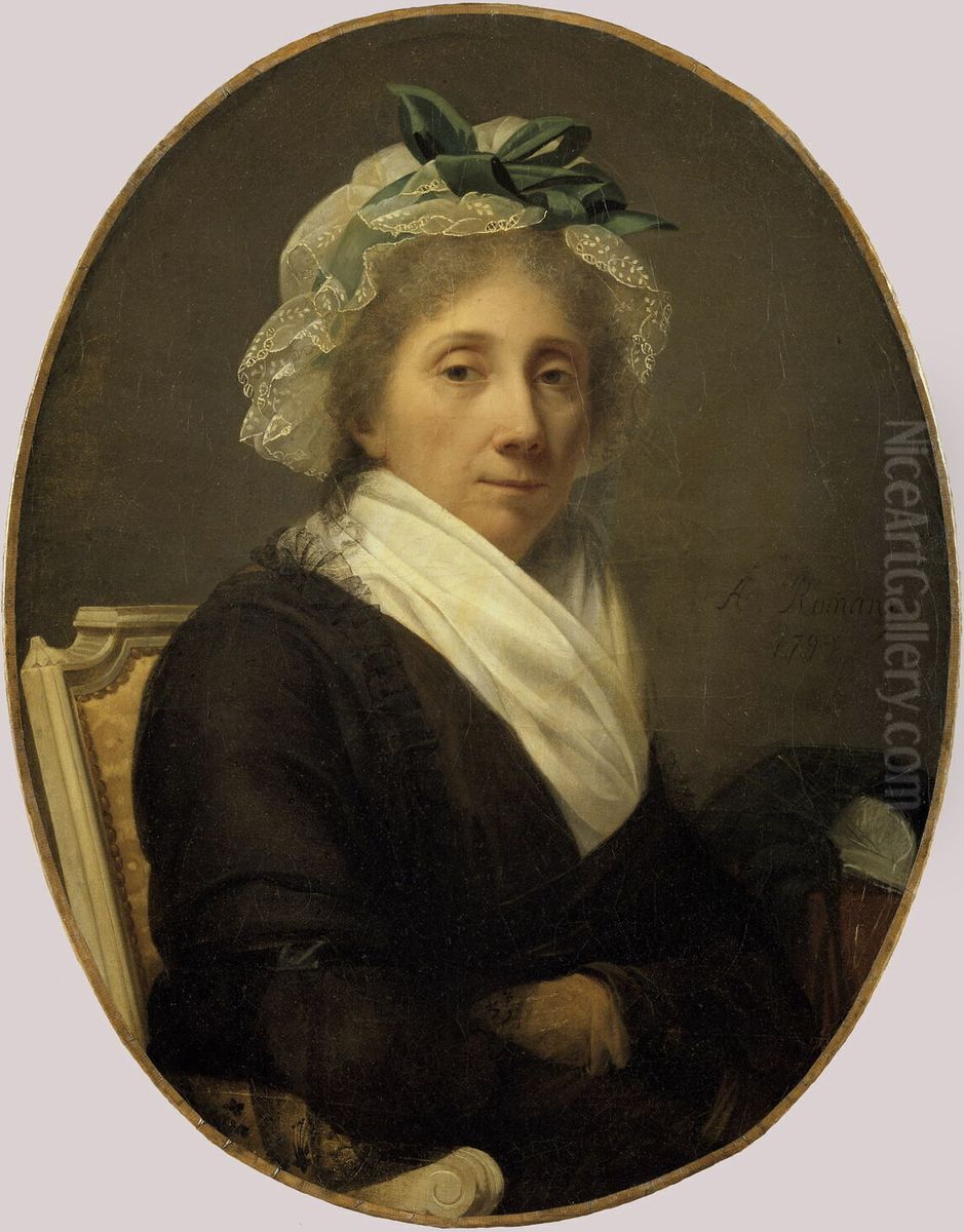 Portrait de Jeanne-Marie Mercier, mere de l'artiste Oil Painting by Adele Romany