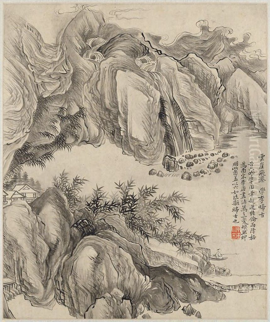 Landscape After Li Tang (ca. 1070-ca. 1150) Oil Painting by Yun Shouping
