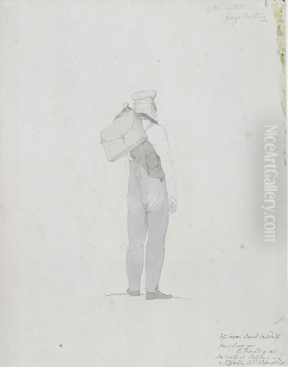 Caspar David Friedrich on his journey through the Giant Mountains Oil Painting by Georg Friedrich Kersting