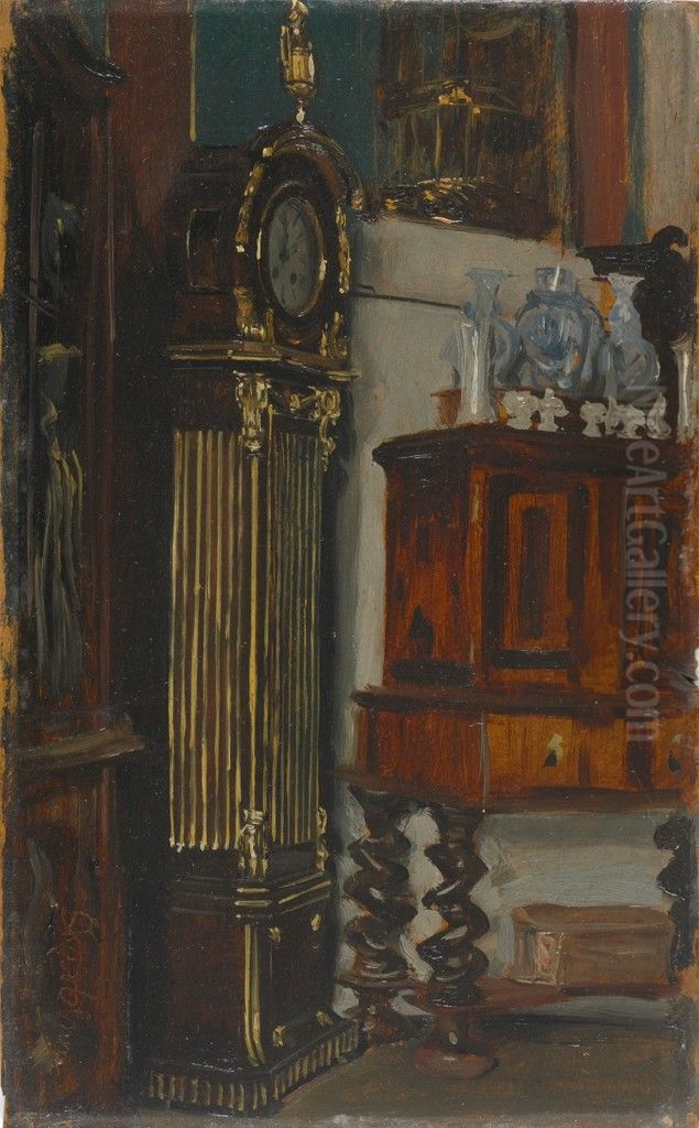 Corner of an Antique Dealer's Shop Oil Painting by Franz Skarbina
