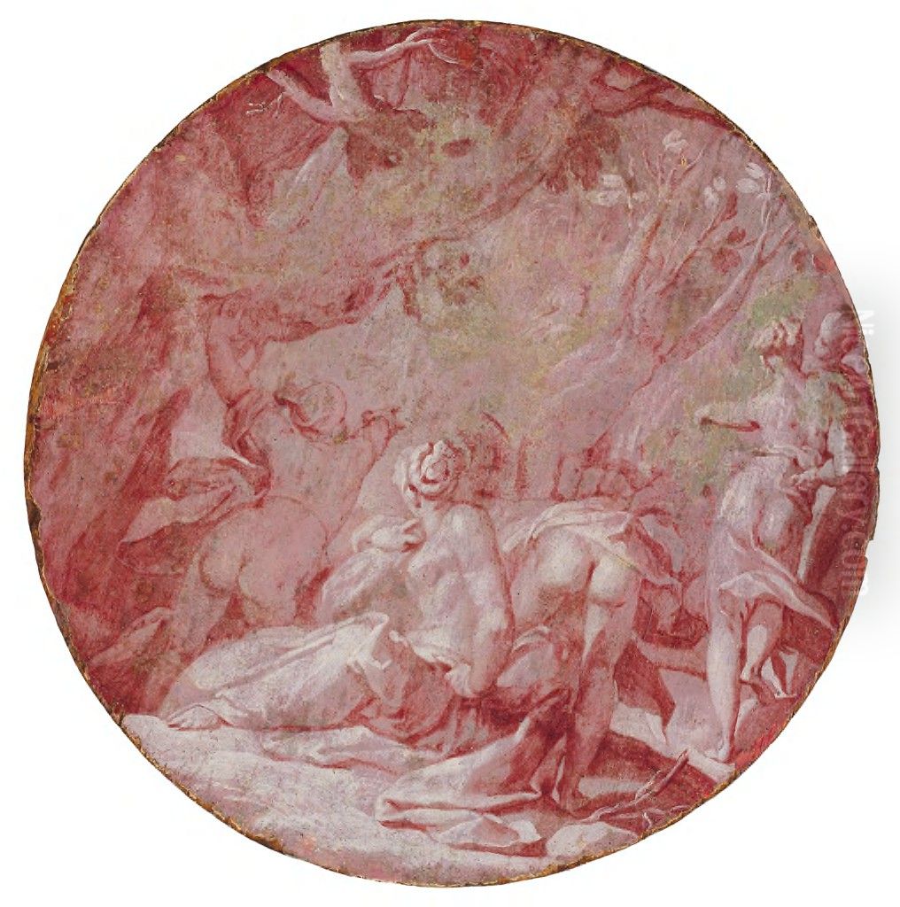Apollo and Daphne Oil Painting by Abraham Bloemaert
