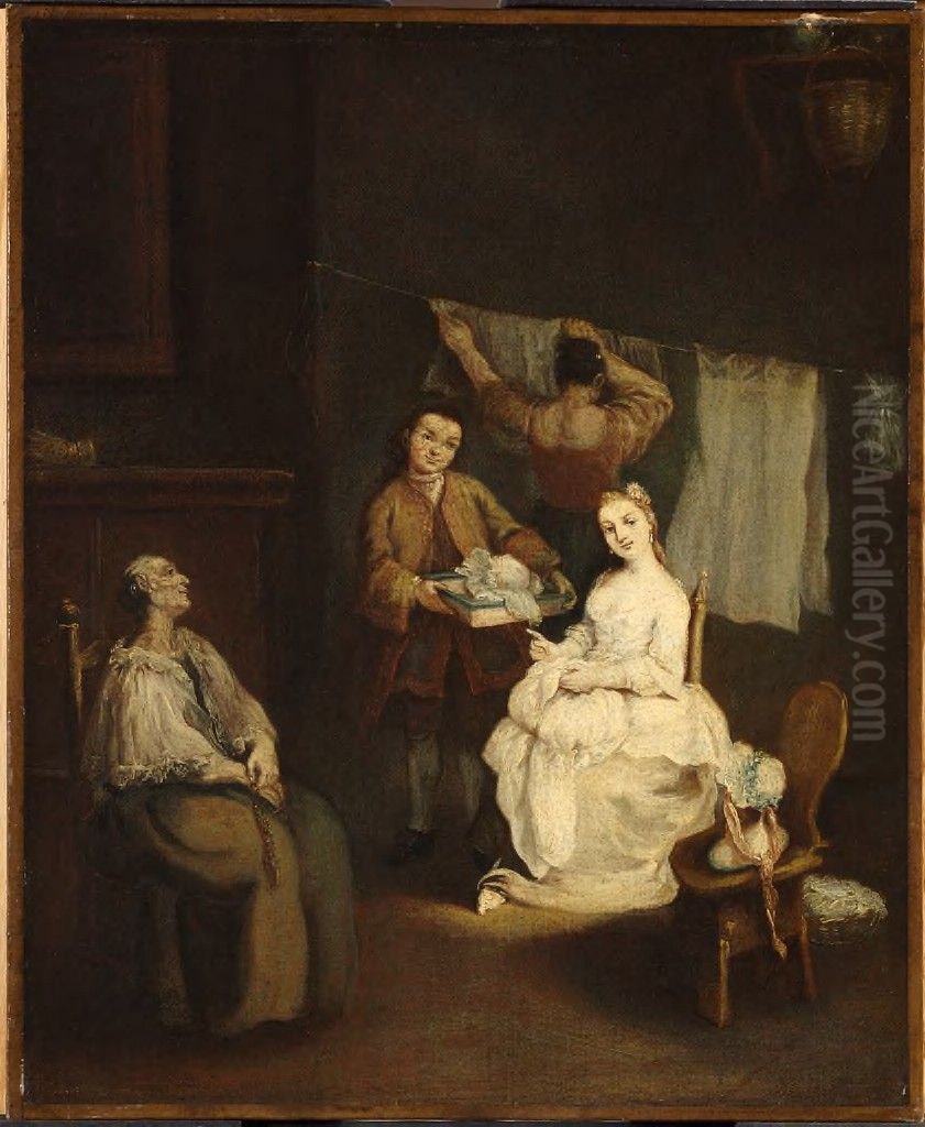 The Milliner Oil Painting by Pietro Longhi