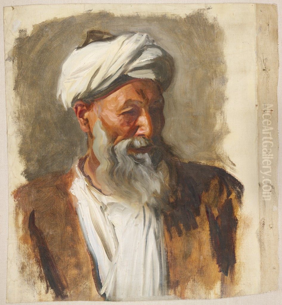 Old Man with a White Turban Oil Painting by John Singer Sargent